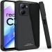 RUPELIK (Glass Back Realme C33 Black) Luxurious Toughened Glass Back Case with Shockproof TPU Bumper Case Cover for Realme C33 (Black)