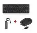 Enter Typist Mini Wired Keyboard + Cursor Wired Mouse + U4P USB HUB Combo Set (Black)