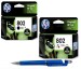 HP 802 Black & Colour Original Ink Cartridge Large (Set of 2) With ITGLOBAL 3in1 Multi-Function Pen