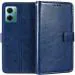 Tingtong Flip Cover for Xiaomi Redmi 11 Prime 5G PU Leather Vintage Case with Card Holder and Magnetic Stand (Blue)