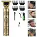 DWISAPTTI Trimmer Men Professional Cordless Buddha Style Hair Clipper Electric USB Rechargeable T-Blade Beard, Hairs, Moustache, Body Trimmers with 4 Guide Combs Men's Grooming Kit (gold trimmer)