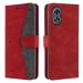 Autofocus Faux Leather Back Case Flip Cover for Oppo A78 5G with ID Card Slot | Foldable Stand | 2 Card Slot | 1 Cash Slot | Magnetic Closure - Executive Red, 22654