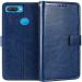 Slugabed Flip Cover for Oppo A12 PU Leather Vintage Case with Card Holder and Magnetic Stand (Blue)