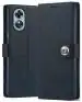 Coverage OPPO A17 Flip Cover | Full Body Protection | Inside Pockets & Stand | Wallet Stylish Button Magnetic Closure Book Cover Leather Flip Case for OPPO A17 - Blue