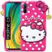 Clickaway Hello Kitty Case for Realme C3 3D Soft Cute Cover for Girls/Women Silicone Rubber Back Cover With Pendant-Baby Pink/Pink