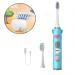 TLISMI Cute Cartoon Print Smart Sonic USB Rechargeable Soft Bristle Battery Powered Electric Toothbrush with Extra Interchangeable Brush Head & 5 Vibrating Cleaning Brushing Modes for Kids (Pack of 1)