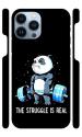 YAPZONE | Gym Panda The Struggle is Real | Designer Printed Hard Back Cover for Apple iPhone 13 Pro Max Premium & Attractive Case for Your Smartphone