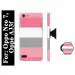 BUDDHU Horizontal Strips Hard Back Case with Mobile Holder, Pop socket for Oppo Neo 7, Oppo A33f