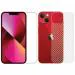 Kite Digital iPhone 13 Back Screen Protective Film Carbon Fiber Skin Transparent Sticker + Transparent Tempered Glass Screen Protector with Full Screen Coverage [Except Edges]
