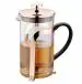 Upscale large(600ml) Coffee French Press Plunger Brewer Pot, 4 Part Filtration, Metallic body, Borosilicate glass with 2 Extra spare filter and 1 coffee spoon, Rose Gold