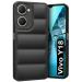 Fashionury Back Cover for Vivo Y18 | Matte Soft Case | Compatible for Vivo Y18 Back Cover | Liquid Silicon Puff Case for Vivo Y18 with Camera Protection | (Black)