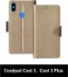 Sbms Coolpad Cool 3, Coolpad Cool 3 Plus Gold Artificial Leather Shock Proof Flip Cover
