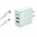Ditto Hub 15W Micro-USB Multiport Mobile Charger with Detachable Cable (White, 3AMP USB to Micro USB, Dual USB Port, Cable Included)