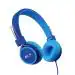 Iccon Blue Premium Wired Headphones For Kids With Mic And In Line Controller