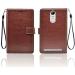 Tingtong Vintage Leather Finish Flip Cover for Lenovo Vibe K5 Note | Inside Pockets & Inbuilt Stand | Wallet Style Back Case | Magnet Closure (Brown)