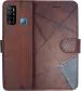 SUPER-ME Infinix Hot9 Dark Brown Leather Dual Protection Mobile Flip Cover