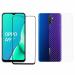 Kite Digital Oppo A9 (2020) Back Screen Protective Film Carbon Fiber Skin Transparent Screen Guard Sticker + 5D/6D/11D/21D (Black) Premium Tempered Glass Screen Protector