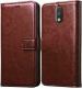 BINTAGE Flip Cover for Motorola Moto G (4th Generation) Plus (Brown, Magnetic Case, Pack of: 1)