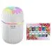 TLISMI 3-in-1 Mini Cool Mist Air Humidifier & Ultrasonic Aroma Essential Oil Diffuser with 7 Color Lights & Set of 12 Water-Soluble Plant Essential Oils Ideal for Bedroom, Office, and Birthday Gift