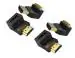 MVTECH HDMI to HDMI 90 Degree & 270 Degree Adapter, Right Angle L Shape HDMI Male to HDMI Female Gold Plated Cable Adapter Compatible with HDTV 1080P HDMI Cable Connector (Pack Of 4)