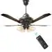 eFF4 Atom 1200 mm 4 Blade 4 Star power Saving Ceiling fan with BLDC Motor | Remote control | Decorative Fan with Lights | High Air Flow | Darkwood