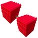 YGM Acoustic Foams Red Wedge Soundproofing Acoustic Foam 1X1 Ft 2 inch 50 Kg-M Density ,Set Of 18