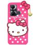 Fastship Silicone soft Hello Kitty with Pendant Case proper fit Back Cove for Infinix HOT 20 Play - Pink