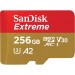 SanDisk Extreme 256gb microSD UHS I Card 256GB for 4K Video on Smartphones,Action Cams,Drones
