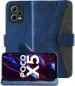 Autofocus Faux Leather Back Case Flip Cover for Poco X5 5G with ID Card Slot | Foldable Stand | 2 Card Slot | 1 Cash Slot | Magnetic Closure - Executive Blue, 23792