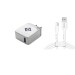 DEBOCK QC/ Flash/ Dual Engine/ Fast Charging 18Watt 18 W 3 A Mobile Charger (White, Cable Included)