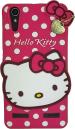Clickaway Hello Kitty Case for Lenovo A6000/A6000 Plus 3D Soft Cute Cover for Girls/Women Silicone Rubber Back Cover With Pendant-Baby Pink/Pink
