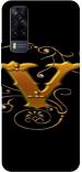 GOLDALPHA Black, Gold Plastic Back Cover For V Symbol