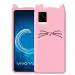 Indiacase Vivo V20/V2025 Pink Slim Silicone, Rubber Cat Design, Wireless Charging Compatible Cases & Covers, Display Size-12 mm, 14 x 7 x 5 mm