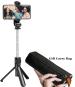 BUFONA Travel Tripod Stand 3in1 Flexible Handheld Selfie Stick Holder Stand Foldable Adjustable Lightweight Mobile Holder With Mobile Clip Holder & BT Remote+Carry Pouch