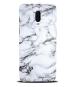 Bhaicover OnePlus 6T White Rubber Marble Design Mobile Back Case Cover