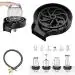 Loyzo Black Acrylic Kitchen Sink Glass Rinser Cup Washer With Connection Pipe Full Set