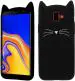 Aviaaz Samsung Galaxy J6 Plus 3D Cute Mustache Kitty Doll Black Back Cover