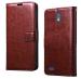 Coverage Faux leather Wallet with Back Case TPU build Stand & Magnetic Closure Flip Cover for JioFi Jio Phone Next - Executive Brown