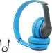 G2L LOW PRICE P47 Wireless Portable Gaming Headphone Microphone Stereo Card Support Bluetooth Headset (Blue, On the Ear)
