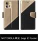 Sbms Motorola Moto Edge 30 Fusion Black Artificial Leather Shock Proof Flip Cover