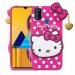 Clickaway Hello Kitty Case for Samsung Galaxy A31 3D Soft Cute Cover for Girls/Women Silicone Rubber Back Cover With Pendant-Baby Pink/Pink