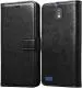 COVERBLACK Artificial Leather::Rubber Flip Cover Compatible model for JioFi Jio Phone Next - Black