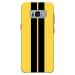 MobiEra Samsung Galaxy S8 Yellow Black Lines Design Plastic Hard Case Cover