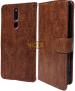 Niger Oppo F11 Pro Brown Artificial Leather Shock Absorbent and Hands Free Mobile Flip Cover with Holder