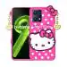 UNILORD Realme 9 Pro Plus 5G Pink Rubber Holster 3D Cute Hello Kitty Back Case Cover