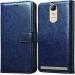 Slugabed Premium Leather Kickstand Wallet Flip Case Cover with Magnetic Closure for Lenovo Vibe K5 Note - Blue
