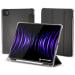 CaseMagic Smart Folio Case for iPad Pro 12.9 inch 2022- A2437 Protective Cover with Auto Sleep/Wake Magnetic Closure, Trifold Flip Stand, Pencil Holder| Slim, PU Exterior, TPU Transparent Back Black