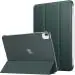 ProElite Case Cover for Apple iPad Air 13 inch 2024 M2 Cover, Smart Flip Case for Apple iPad Air 13 inch M2 2024 with Pencil Holder, Translucent back, Dark Green