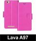 Sbms Lava A97 4G Pink Artificial Leather Shock Proof Flip Cover
