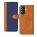 Knotyy Flip Cover Case Back Cover for Poco C65 Foldable Stand | Cards Pockets Inside | Shockproof 360 Degree Protect | Magnetic Clutch Flip Cover (Blue and Brown)